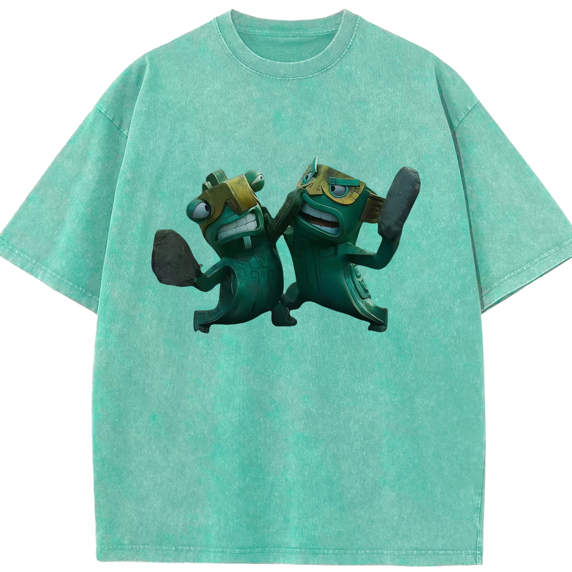（画像用） Ne Zha 2 ナタ 魔童の大暴れ 綿100% ヴィンテージ風 半袖Tシャツ（フロントプリント）
